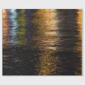 抽象芸術ナイトライト海光沢のあるブロンズ反射 ラッピングペーパー (フラット)