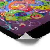 抽象芸術ナスとカラー絵画スワール ポスター (角)