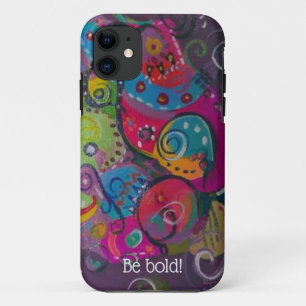 抽象芸術ナスとカラー絵画スワール iPhone 11 ケース