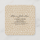 抽象芸術ニュートラルアニマルプリントメイクアップアーティスト スクエア名刺 (裏面)