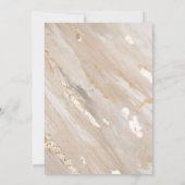 抽象芸術ニュートラルパインタリーシャンパーニュモダン金ゴールド 招待状 (裏面)