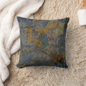 抽象芸術ネイビーと錆の装飾用クッション クッション (ブランケット)