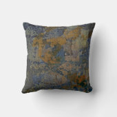 抽象芸術ネイビーと錆の装飾用クッション クッション (裏面)