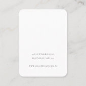 抽象芸術ネイビーオレンジリーフネックレスイヤリングディスプレイ 名刺 (裏面)