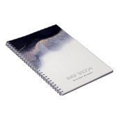 抽象芸術ネイビーブラックゴールドフォイル水彩洗剤 ノートブック (右側)