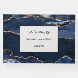 抽象芸術ネイビーブルーアガテウォーター色 ゲストブック