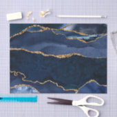 抽象芸術ネイビーブルーアガテウォーター色 薄葉紙 (クラフト)