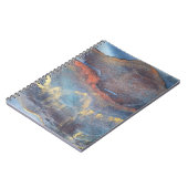 抽象芸術ネイビーブルー金ゴールド水色エレガントモダン ノートブック (左側)