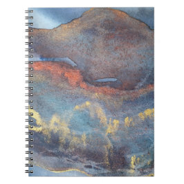 抽象芸術ネイビーブルー金ゴールド水色エレガントモダン ノートブック