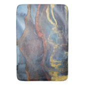 抽象芸術ネイビーブルー金ゴールド水色エレガントモダン バスマット (正面縦)