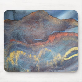 抽象芸術ネイビーブルー金ゴールド水色エレガントモダン マウスパッド