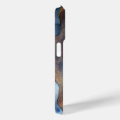 抽象芸術ネイビーブルー金ゴールド水色エレガントモダン Case-Mate iPhoneケース (裏面 / 右)