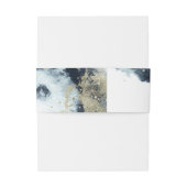 抽象芸術ネイビー水結婚色 招待状ベリーバンド (裏面例)