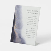 抽象芸術ネイビー金ゴールド水色サービス価格 台座サイン (正面)