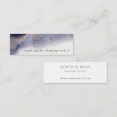 抽象芸術ネイビー黒金ゴールド水彩ありがとう スキニー名刺 (正面/裏面)