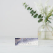 抽象芸術ネイビー黒金ゴールド水彩ありがとう スキニー名刺 (スタンド正面)