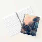 抽象芸術ネイビー、ピンク&ミント水色瑪瑙の名前 ノートブック (内部)