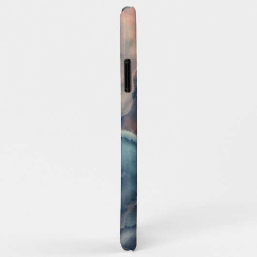 抽象芸術ネイビー、ピンク&ミント水色瑪瑙の名前 Case-Mate iPhoneケース (裏面/右)