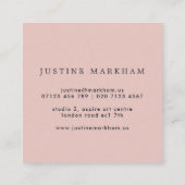 抽象芸術ネイビー&赤面色彩の鮮やかフローラ広場 スクエア名刺 (裏面)