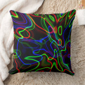 抽象芸術ネオンアート1&2オプション クッション (ブランケット)