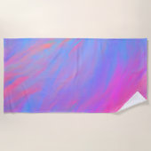 抽象芸術ネオンインク流 ビーチタオル (正面)