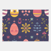 抽象芸術ネオンイースターエッグラップ ラッピングペーパーシート (正面)