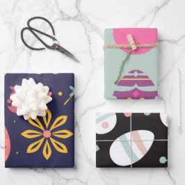 抽象芸術ネオンイースターエッグラップ ラッピングペーパーシート