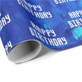 抽象芸術ネオン宇宙誕生日 ラッピングペーパー (ロールコーナー)