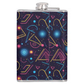 抽象芸術ネオン幾何形状デザイン フラスク (裏面)