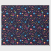 抽象芸術ネオン幾何形状デザイン ラッピングペーパー (フラット)