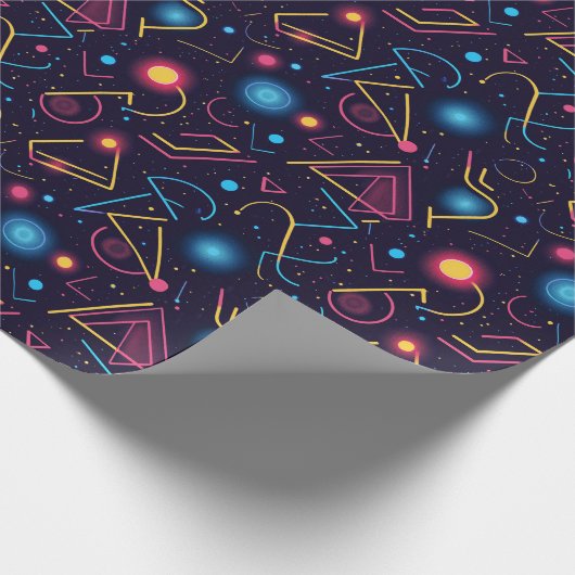 抽象芸術ネオン幾何形状デザイン ラッピングペーパー (角)