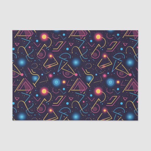 抽象芸術ネオン幾何形状デザイン 薄葉紙 (正面)