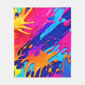 抽象芸術ネオン絵を描ドリップデザイン フリースブランケット (正面)
