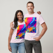 抽象芸術ネオン絵を描ドリップデザイン Tシャツ (ユニセックス)