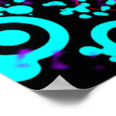 抽象芸術ネオン（ばちゃばちゃ）跳ねるモダンポスター ポスター (角)