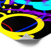 抽象芸術ネオン（ばちゃばちゃ）跳ねるモダンポスター ポスター (角)