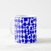 抽象芸術ネットワーク – 青(赤) コーヒーマグカップ (正面左)