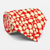 抽象芸術ネットワーク – Cream on Red FF0000 ネクタイ (ロール)