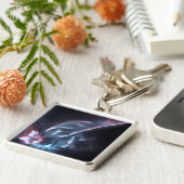 抽象芸術ネブラブルーとパープル キーホルダー (側面)