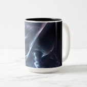 抽象芸術ネブラブルーとパープル ツートーンマグカップ (正面右)