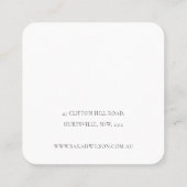 抽象芸術ネービーオレンジ色の葉の茂みのイヤリングディスプレイ スクエア名刺 (裏面)