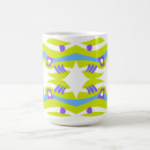 抽象芸術ノアズアークグリーンパープルブルー コーヒーマグカップ (中央)