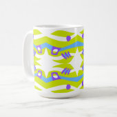 抽象芸術ノアズアークグリーンパープルブルー コーヒーマグカップ (正面左)