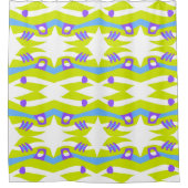 抽象芸術ノアズアークグリーンパープルブルー シャワーカーテン (正面)