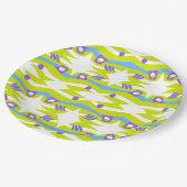 抽象芸術ノアズアークグリーンパープルブルー ペーパープレート (アングル)