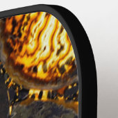 抽象芸術ノーチラス模様イエロー金ゴールド ピックルボールラケット (左詳細)