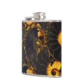 抽象芸術ノーチラス模様イエロー金ゴールド フラスク (左)