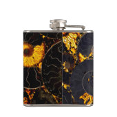 抽象芸術ノーチラス模様イエロー金ゴールド フラスク (裏面)