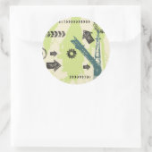 抽象芸術ハイテク背景 ラウンドシール (バッグ)