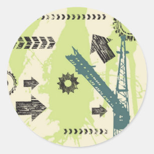 抽象芸術ハイテク背景 ラウンドシール